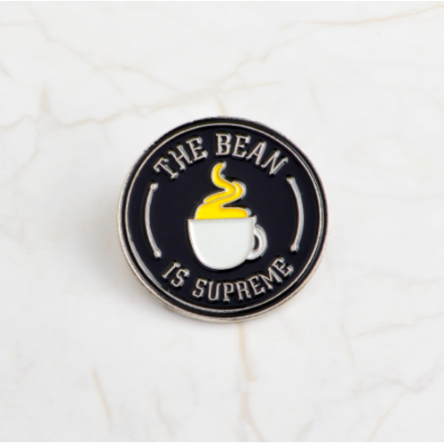 Купить значок "The bean is supreme" 3 см на одежду в Минске